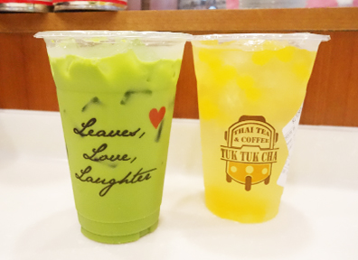Tuk Tuk Cha Thai Milk Tea & Lemon Grass with Mango Pearl